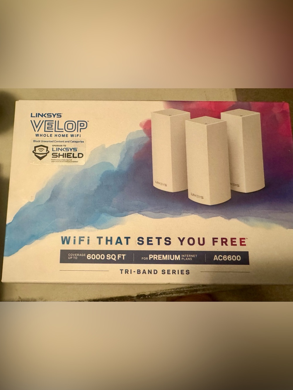 Linksys Velop Tri-Band Mesh WiFi System - White - 6000 SQ Ft - AC6600